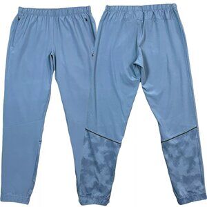 Asics Men’s Woven‎ Athletic Jogger Pants Size L-XL Blue Reflective Zip Pockets